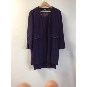 Vintage Woman’s Purple Boutique Renee Dress and Overcoat Size 12 💜